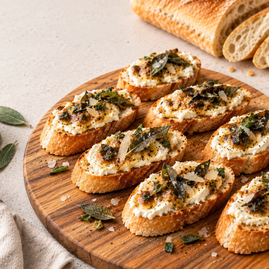 Gluten-Free Harvest Crostini: Sage, Brown Butter, and a Little Honey