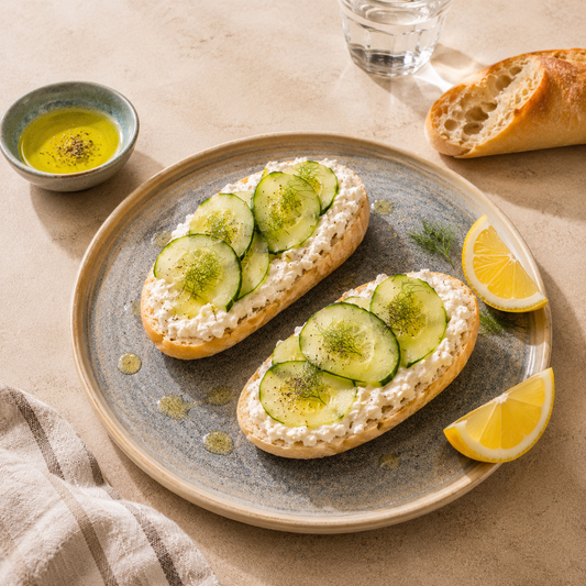 Gluten-Free Whipped Ricotta & Cucumber Tartines