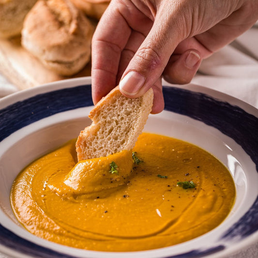 GF Carrot Ginger Soup + Demi-Baguette: A Match Made in Heaven